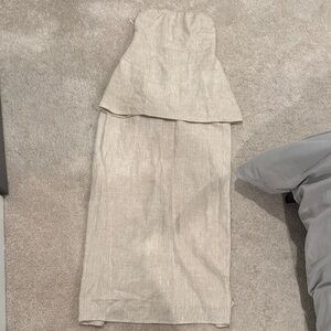 DISSH Elegant Maxi Strapless Linen Set